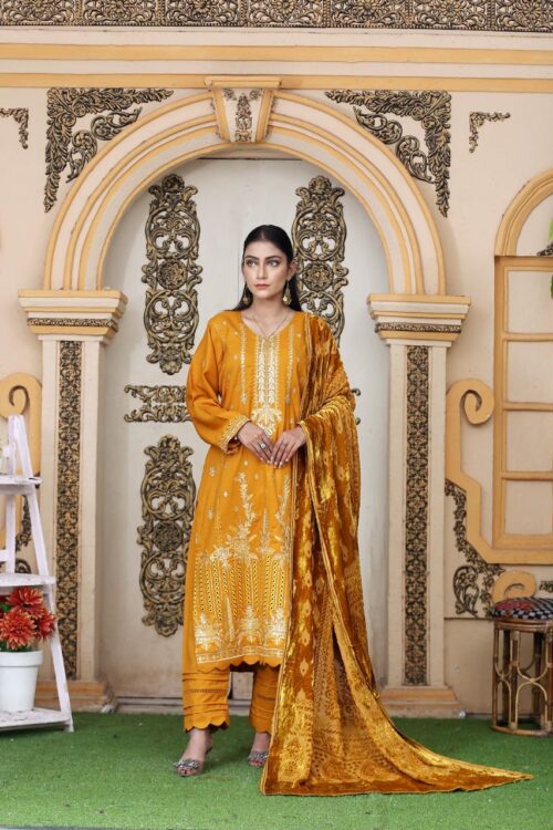 Fancy Dhanak Embroidered Shirt
